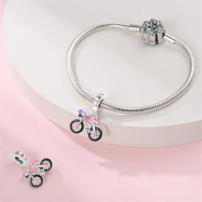 Sterling Silver Sports Car and Motorcycle Charms for DIY Jewelry Making