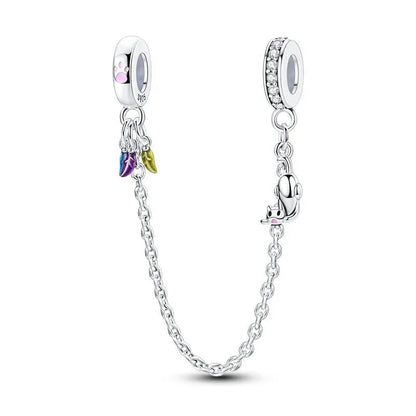 Original 925 Sterling Silver Cat Claw Charms with Zircon Accents Money Attract Earrings and DIY Necklace Bracelet Beads Gift Jewelry