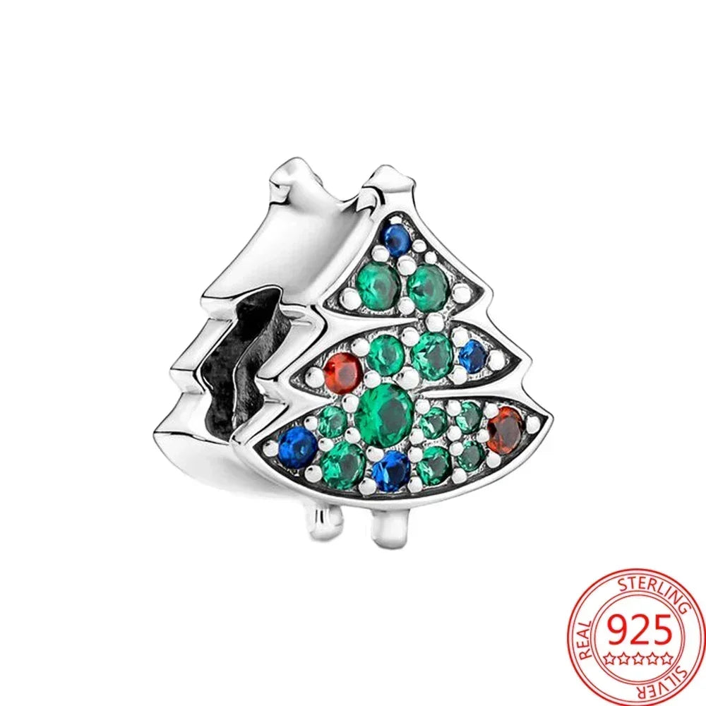 925 Sterling Silver Festive Cookie House Heart Nutcracker Dangle Charm for DIY Christmas Tree and Original Bracelet Gift
