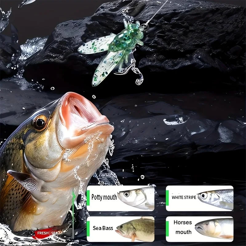20PCS/Box Bionic Fly Fishing Bait Soft Hook for Salmon Trout