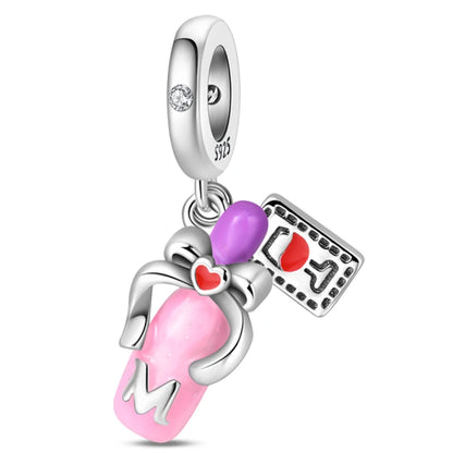 925 Sterling Silver Luminous Lantern Angel Cat Charm