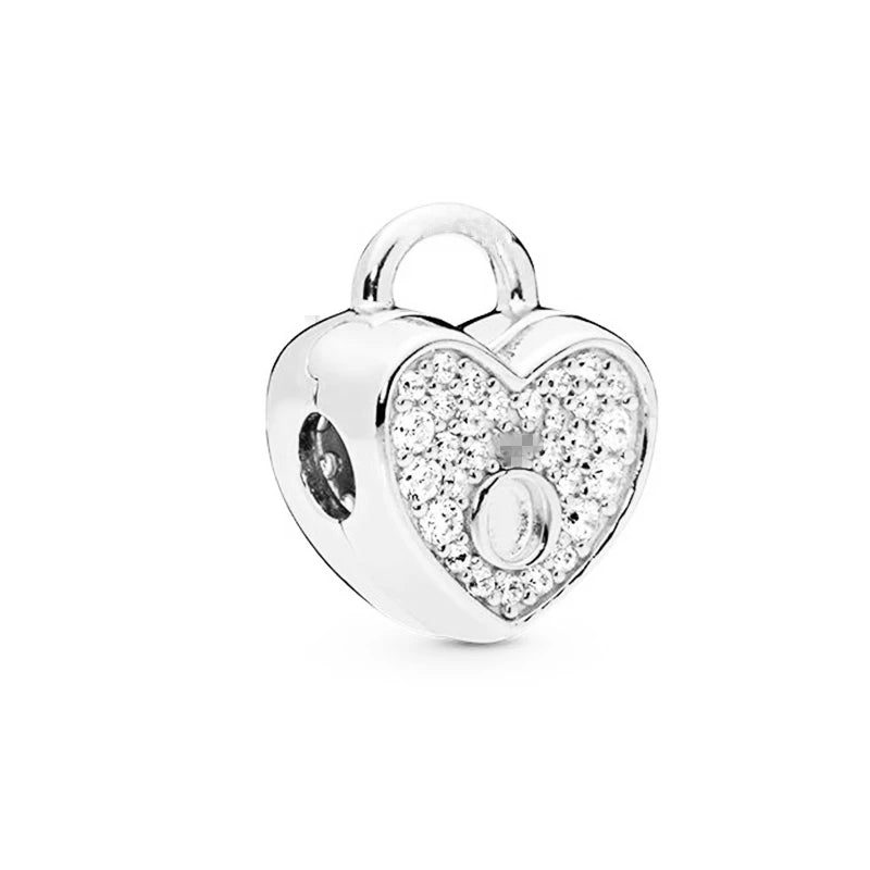 Sparkling Intertwined Love Hearts Charm Beads for 925 Sterling Silver Bracelet