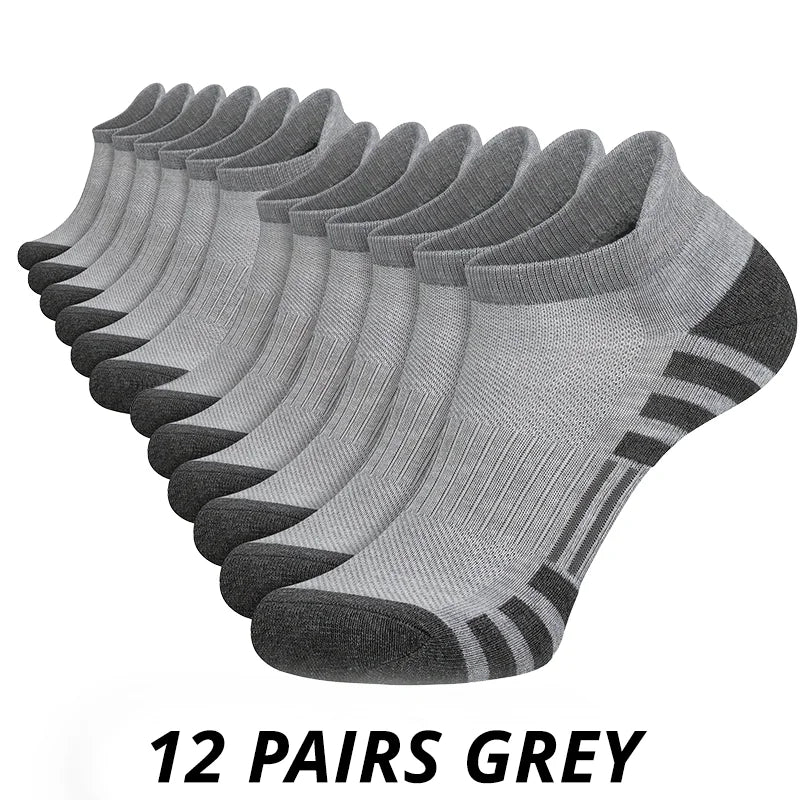 6 or 12 Pairs Men's Outdoor Gym Socks Soft Comfortable Ground-Grip Football Crew Socks Large Size