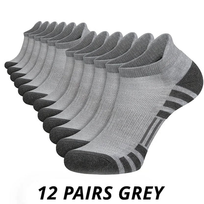 6 or 12 Pairs Men's Outdoor Gym Socks Soft Comfortable Ground-Grip Football Crew Socks Large Size