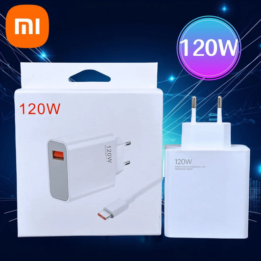 Xiaomi 120W HyperCharge Turbo Fast Wall Charger With 6A USB Type C Cable Compatible With Xiaomi 13 12 11 Ultra And Redmi EU US UK