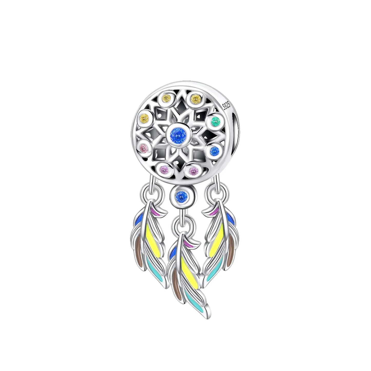 925 Sterling Silver Colorful Dreamcatcher and Hot Air Balloon Charms for DIY Necklace and Bracelet Jewelry
