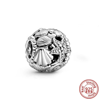 925 Sterling Silver Heart Family Tree Snowflake Animal Charms Beads for DIY Bracelet Women Jewelry Gift