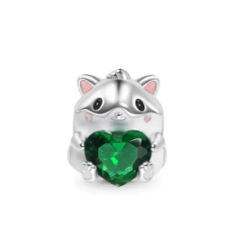 925 Sterling Silver Green Clover Pendant for European Bracelet Charms Women Jewelry B2768