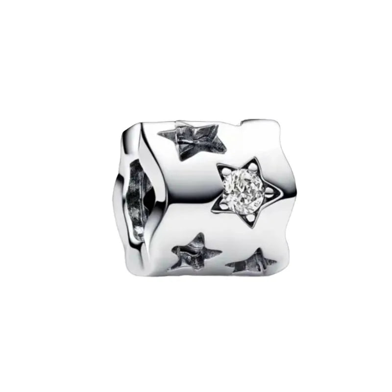 Green Clover Butterfly Honeybee DIY Bead Bracelet Necklace in 925 Sterling Silver with Zircon Accents for Women