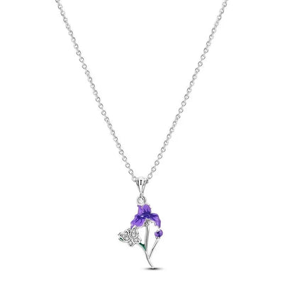 925 Sterling Silver Pink Bow Heart Moon Butterfly Pendant Necklace Elegant DIY Charm Gift for Women