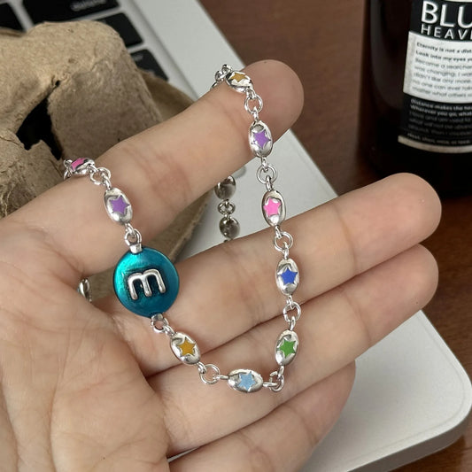 Colorful Resin 925 Sterling Silver Women's Link Chain Necklace - Perfect Birthday Gift Jewelry