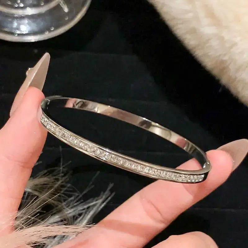 Titanium Steel Gold Silver Color Bangles for Women and Girls 10