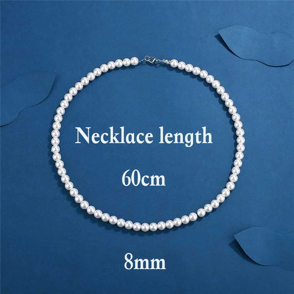 Elegant Unisex Pearl Necklace Handmade Bead Strand for Weddings and Banquets 2024 Trend