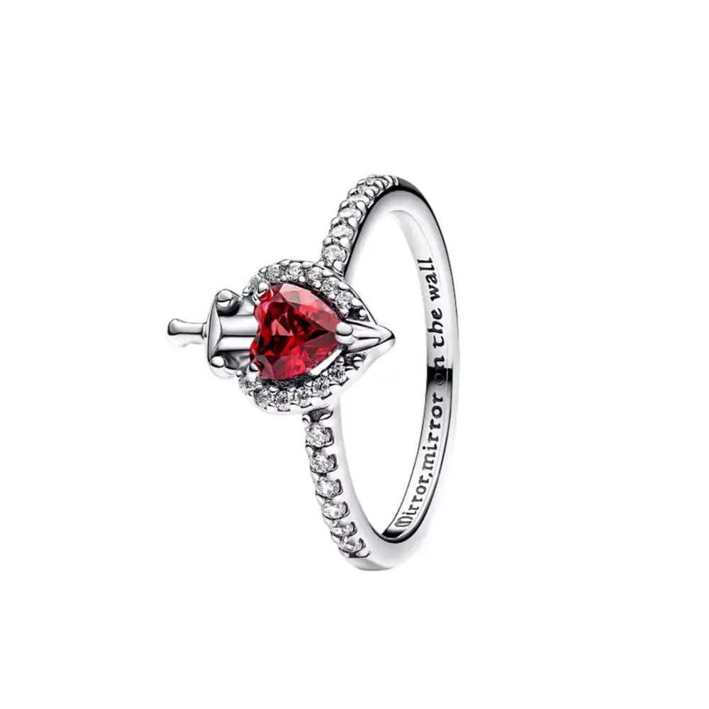 Elegant 2024 925 Silver Heart Charm Ring for Women with Zircon Stones P2114