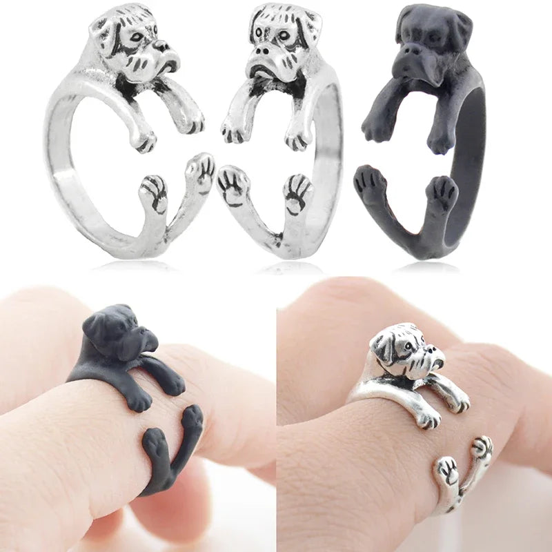 Vintage Labrador Retriever Wrap Ring Adjustable Fashion Jewelry for Women and Men