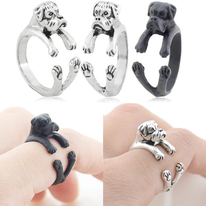 Vintage Labrador Retriever Wrap Ring Adjustable Fashion Jewelry for Women and Men