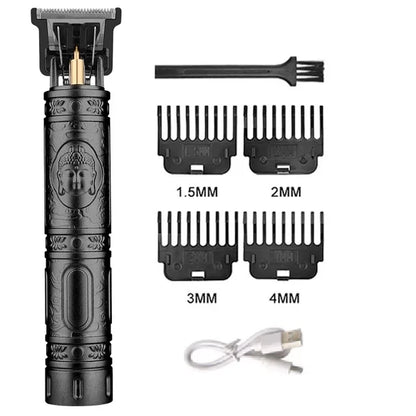 Portable Hair Cutting Machine T9 Vintage Trimmer USB Shaver 060-BlackBuddha