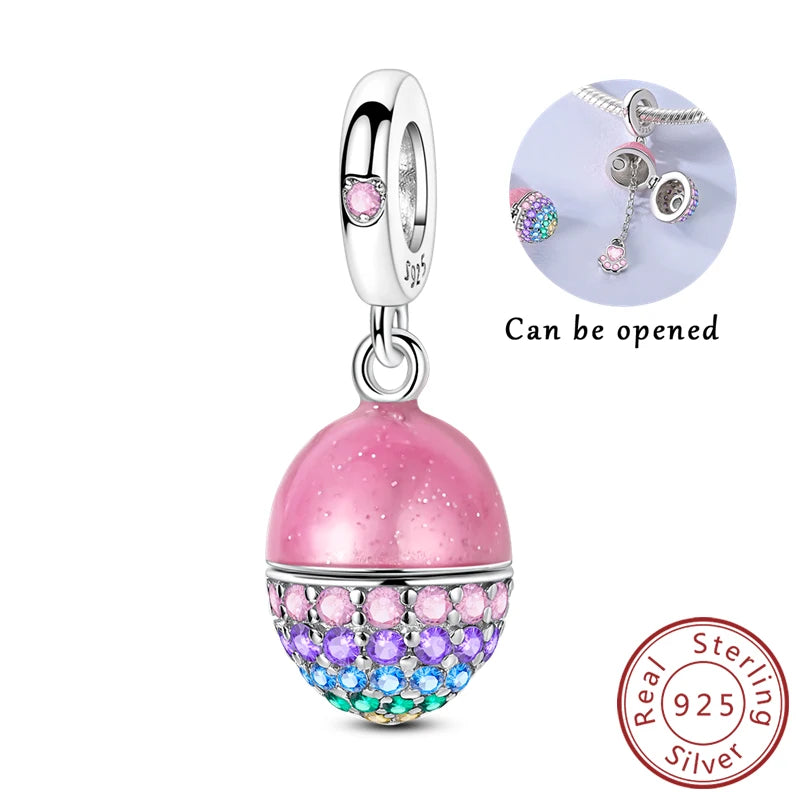 Sterling Silver Charms Set for DIY Pendant Bracelets Creative Jewelry Collection KTC1718