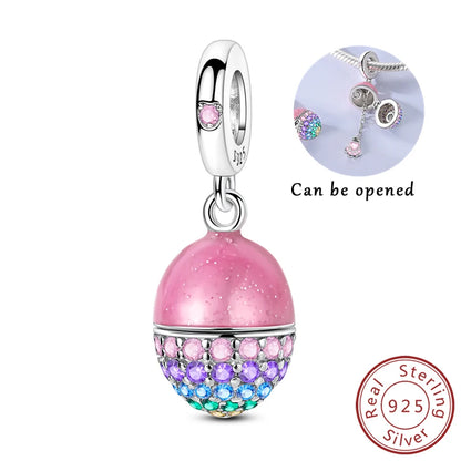 Sterling Silver Charms Set for DIY Pendant Bracelets Creative Jewelry Collection KTC1718