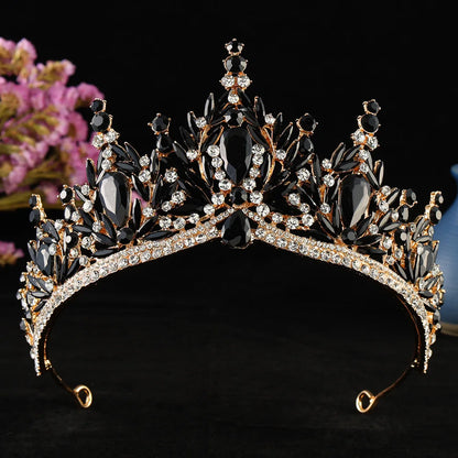 Diezi Baroque Vintage Crystal Tiara Crown for Women and Girls Wedding Party Elegant Rhinestone Hair Jewelry