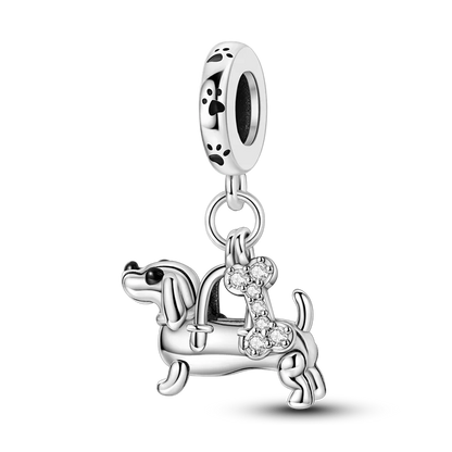 Silver Star Moon Heart Charm Bracelet with CZ Beads and Angel Wing Pendant for Women KTC1293