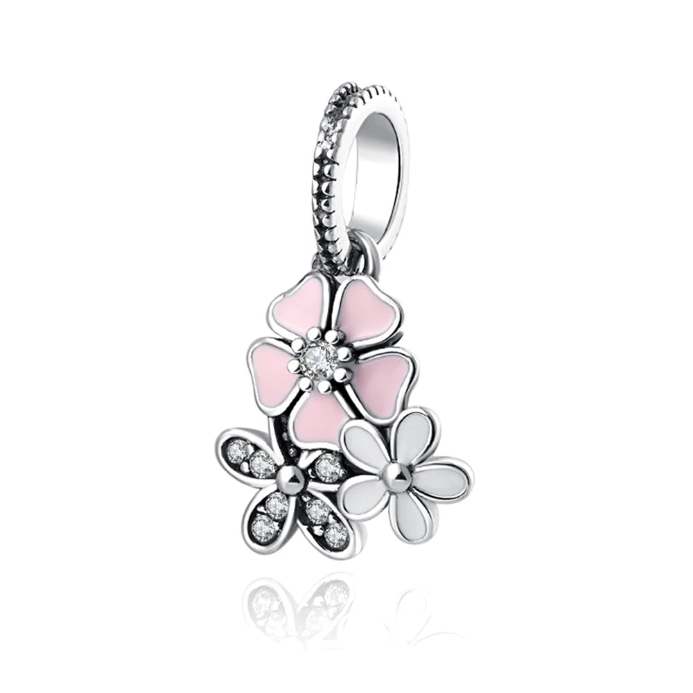 Sterling Silver Four-Leaf Clover Charm Bracelet for Women A909