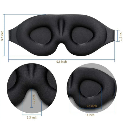 3D Contoured Sleep Mask for Men and Women Perfect Light Blocking Blindfold for Deep Rest