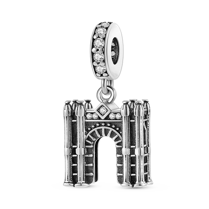 Travel Series 925 Silver Paris Charm Pendant Beads for Bracelets KTC323