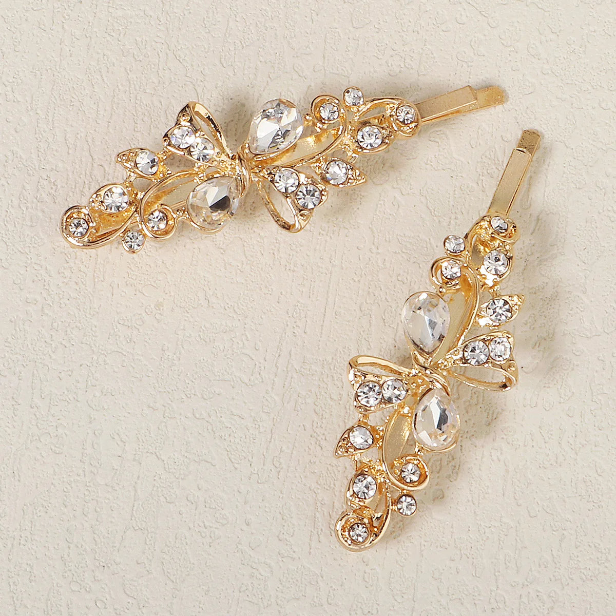 Elegant Bridal Rhinestone Hairpins For Women With Cubic Zirconia Gems