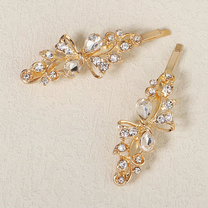 Elegant Bridal Rhinestone Hairpins For Women With Cubic Zirconia Gems