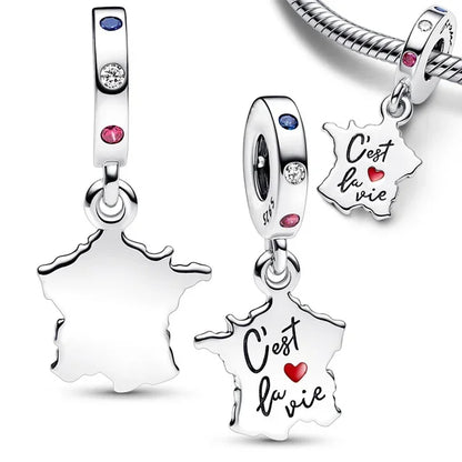 Original 925 Sterling Silver Zircon Beads Charms Set Crowns Robots Koalas Rose Castles Star Map for DIY Bracelet Necklace Women Gift