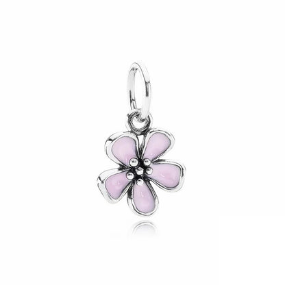 Hot Pink Murano Glass Charm Bead For 925 Bracelet Pendant