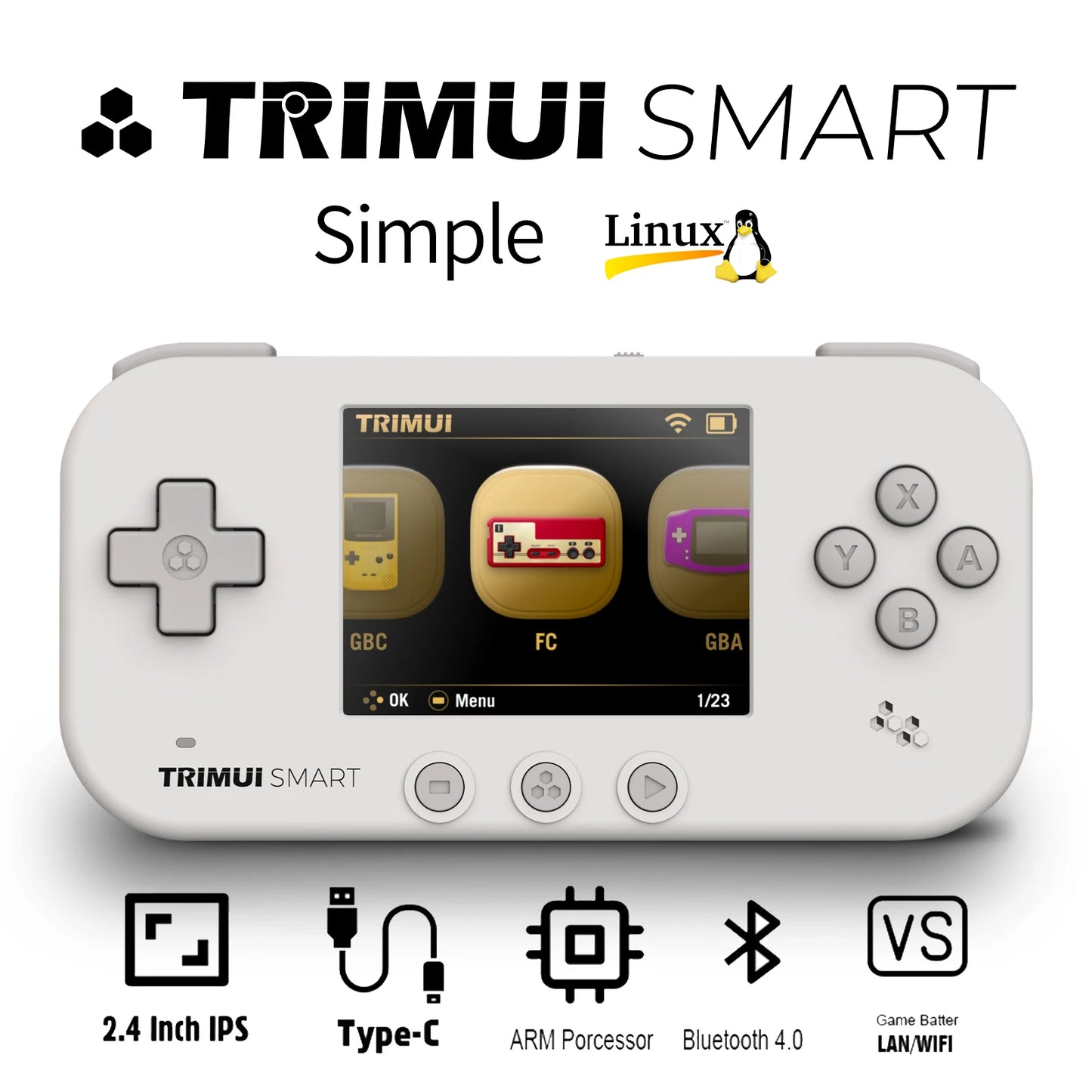 TRIMUI Smart 2.4 Inch IPS Handheld Console WiFi BT4.0 Mini Linux Retro Portable Game Simulator Gamer Gift