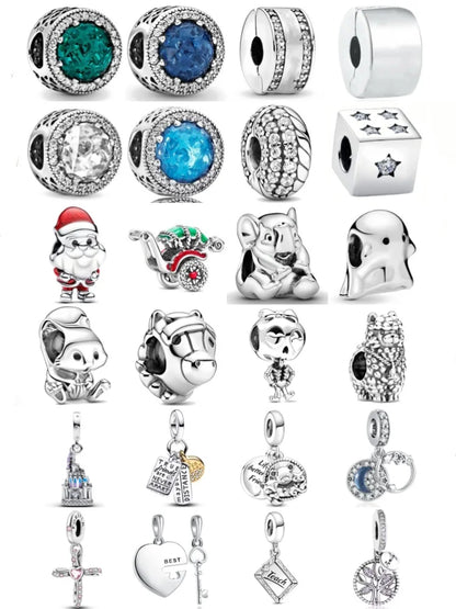 Exquisite 925 Silver Car Bead Cross Pendant for European Bracelets Stylish DIY Jewelry for Women