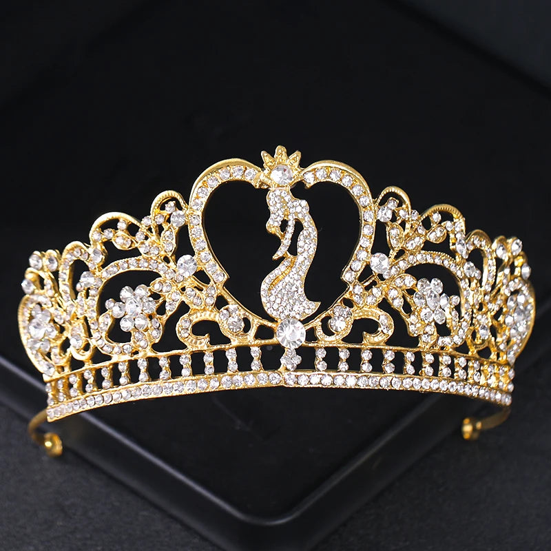 Gold Crystal Bridal Tiara - Top-Rated Rhinestone Headband for Weddings Gold