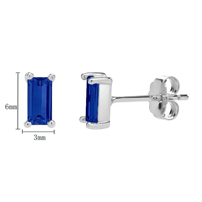 925 Sterling Silver Tiny Stud Earrings Colorful Crystal Luxury Jewelry LN0175-10