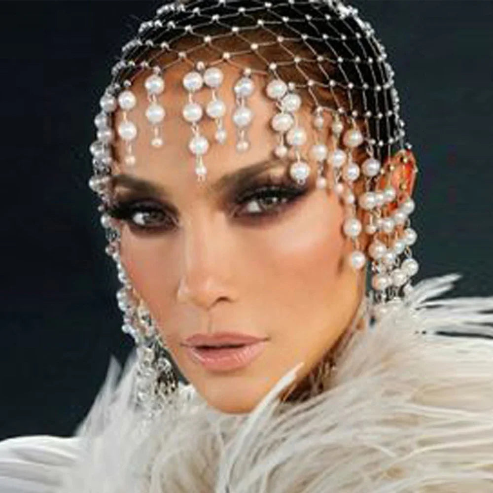 Handmade Pearl Tassel Wedding Headband Luxury Hairpiece