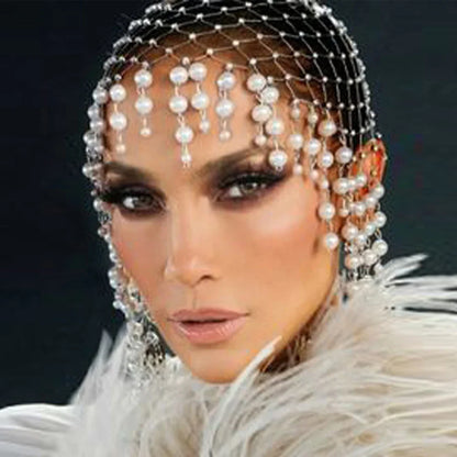 Handmade Pearl Tassel Wedding Headband Luxury Hairpiece