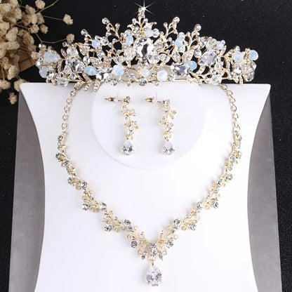 Luxury Bridal Crystal Heart Jewelry Set - Top-Rated Rhinestone Tiara, Choker & Earrings HG177BZEZ-TL146JEZ