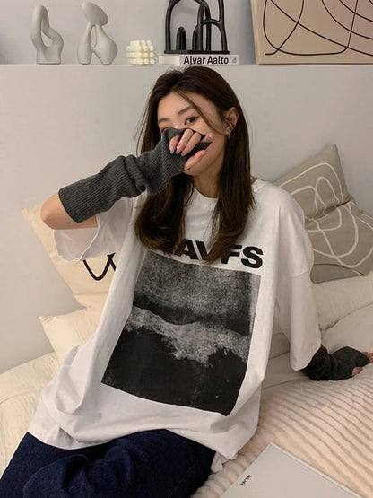 Dozw Womens Oversized T Shirt Harajuku Streetwear Tee
