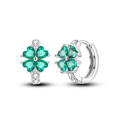 925 Silver Geometric Hoop Earrings for Women with Zircon Moon and Heart Design Fashion Jewelry Gift