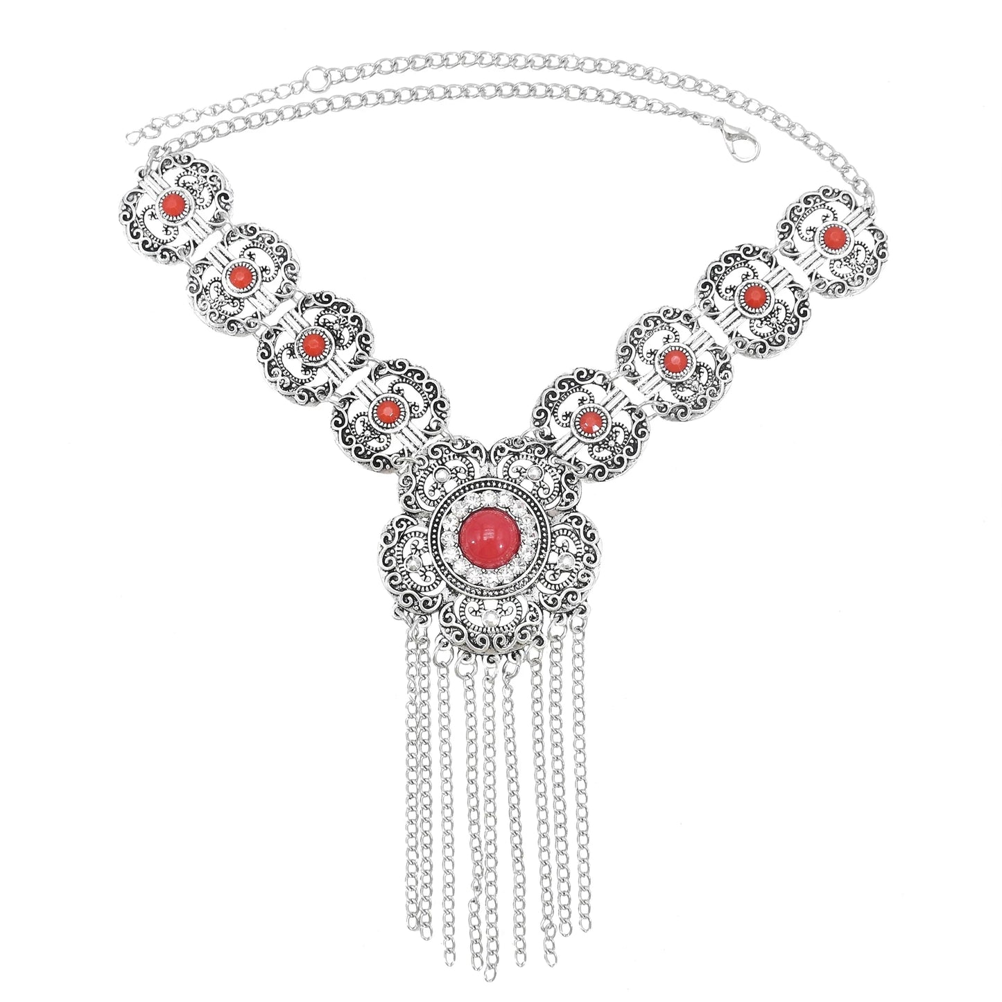 Indian Vintage Coin Tassel Choker Necklace for Women Ethnic Boho Jewelry Gift