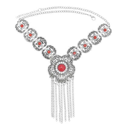 Indian Vintage Coin Tassel Choker Necklace for Women Ethnic Boho Jewelry Gift