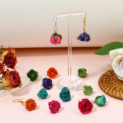 Handmade Multicolor 3D Resin Flower Charms for DIY Jewelry Earrings 2x16mm