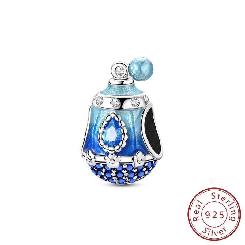 925 Sterling Silver Charms Pendant Set for Bracelets Angel Devil's Eye Fatima's Hand Cross Women's Jewelry Gift KTC1559