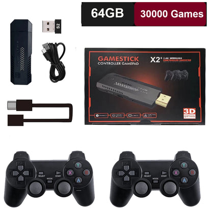 GD10 Plus 4K Retro Portable Game Console With 2.4G Dual Controllers HD Output Supporting PS1 N64 3D Gaming