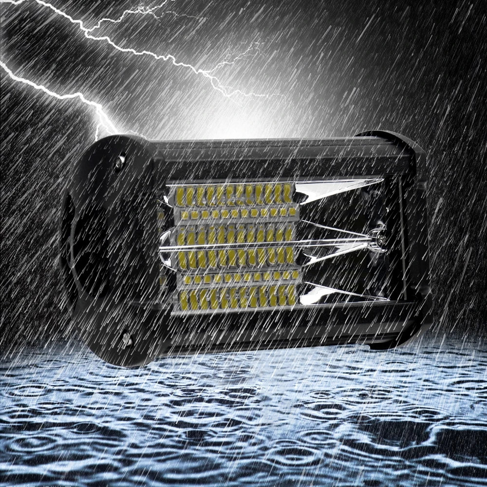 Powerful 5 Inch 72W LED Work Light for Offroad Cars and Trucks - Waterproof 6000K White Beam