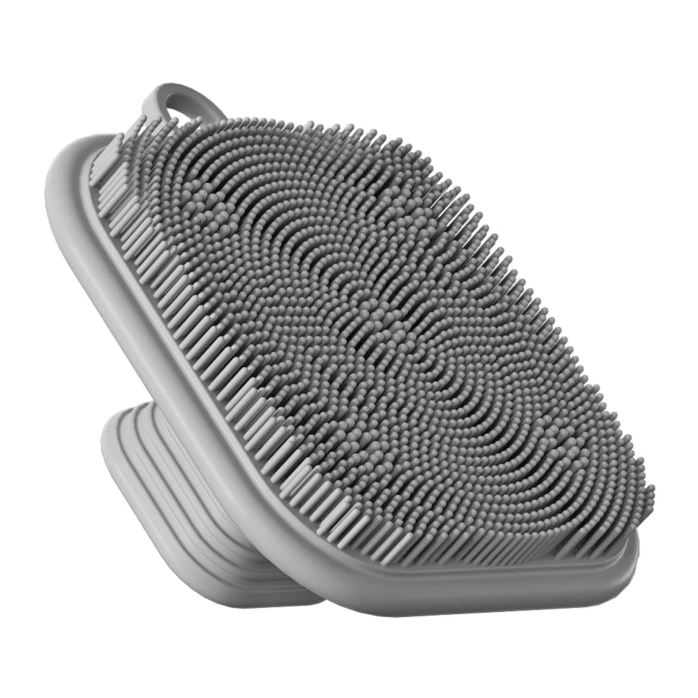 Travel-Friendly 2-in-1 Silicone Brush for Face & Beard Care - Top-Rated Exfoliator black