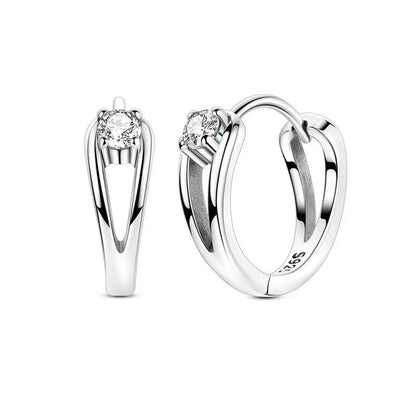 925 Sterling Silver Skull Pumpkin Cross Hoop Earrings Sparkling Zircon Glamorous Women Jewelry