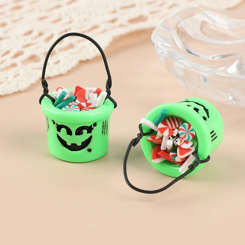 Christmas Charm Set 3D Resin Candy Basket Pendants Fashion DIY Accessories